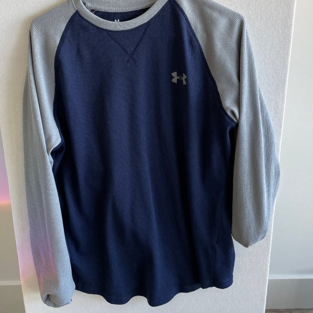 Under Armour Men's UA Waffle Crew Long Sleeve Shirt Top Cotton Blend